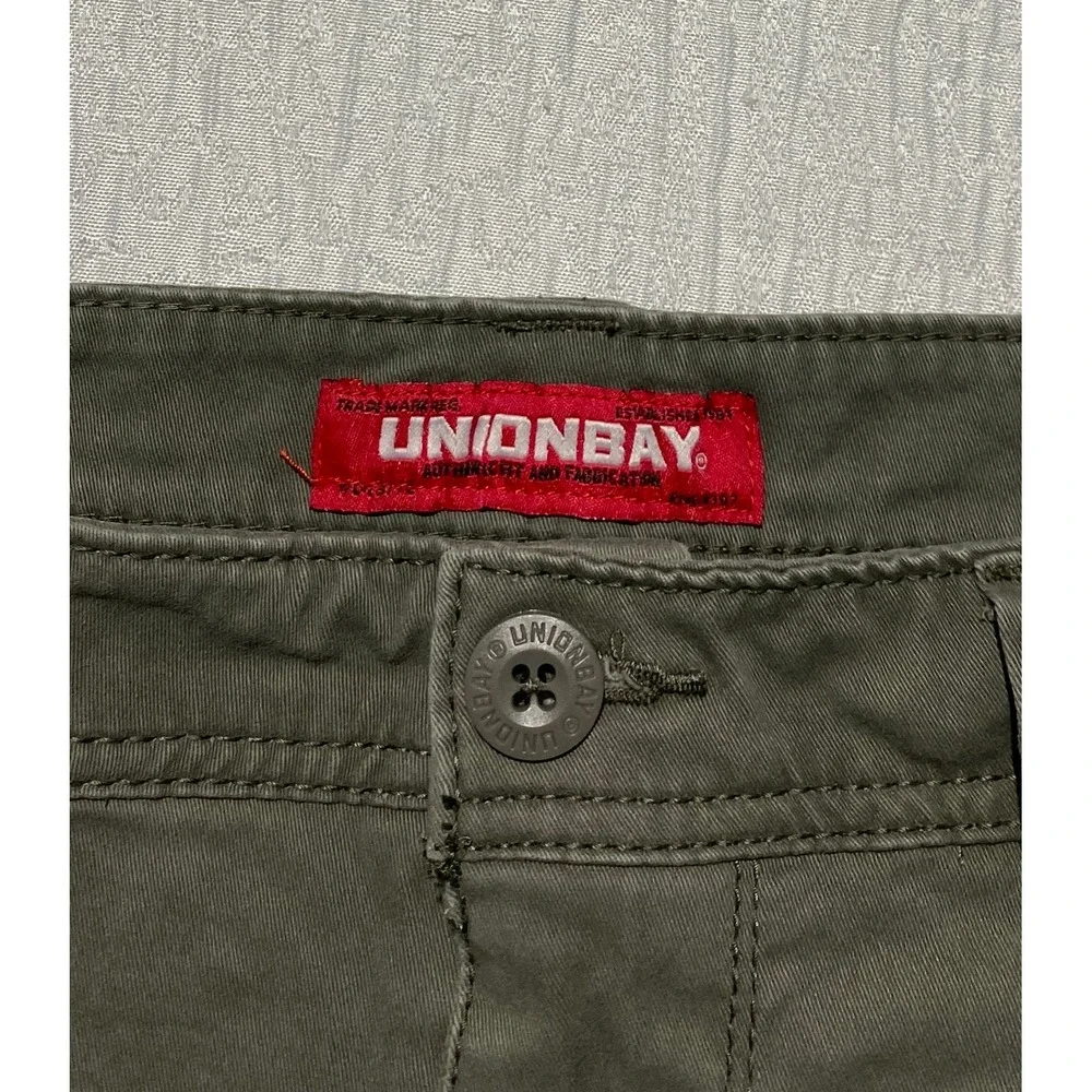 Unionbay Mens Size 34 Olive Green Cotton Blend Stretch Cargo Shorts Utility - Picture 7 of 8